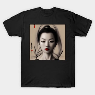 Beaux Animes Art, Ukiyo-e Japanese Anime Girl Illustration Design T-Shirt